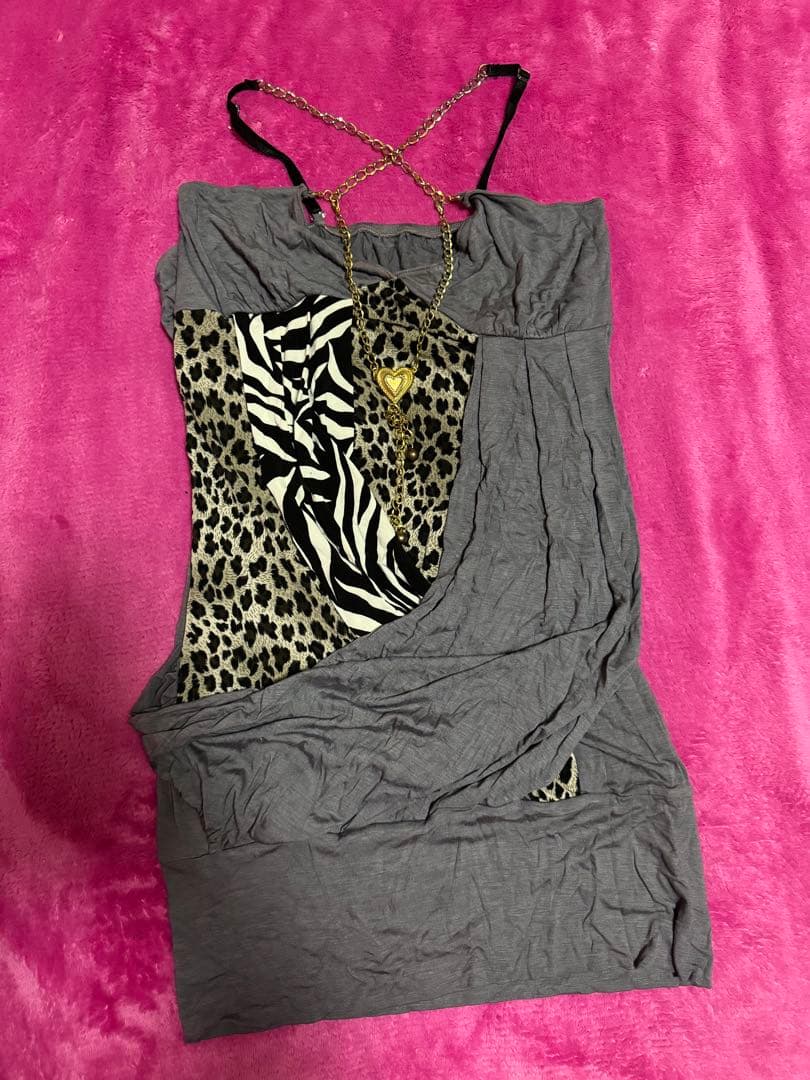 d.i.a. レオパード ゼブラ柄 キャミソール DAIYA（ダイヤ） tシャツ バックシアーレースアップキャミソール