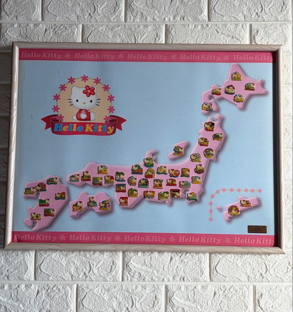 ご当地キティ 日本都道府県 日本地図 ピンバッジ コレクションボード