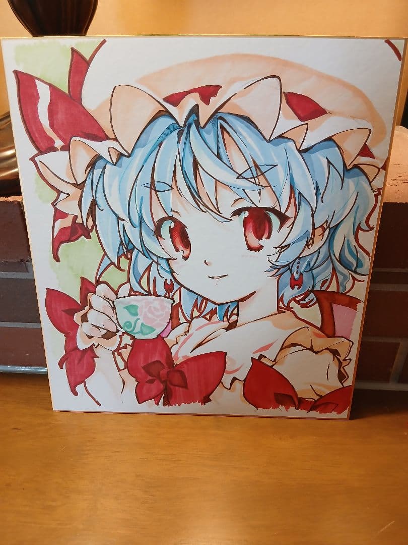 手描き色紙イラスト 東方Project レミリア - メルカリ