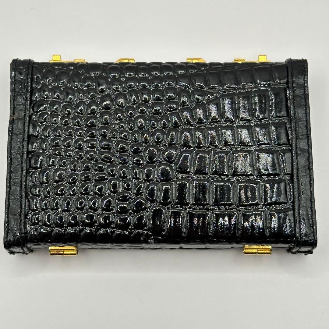 未使用】BALLY バリー カードケース アタッシュケース型 クロコ型押し