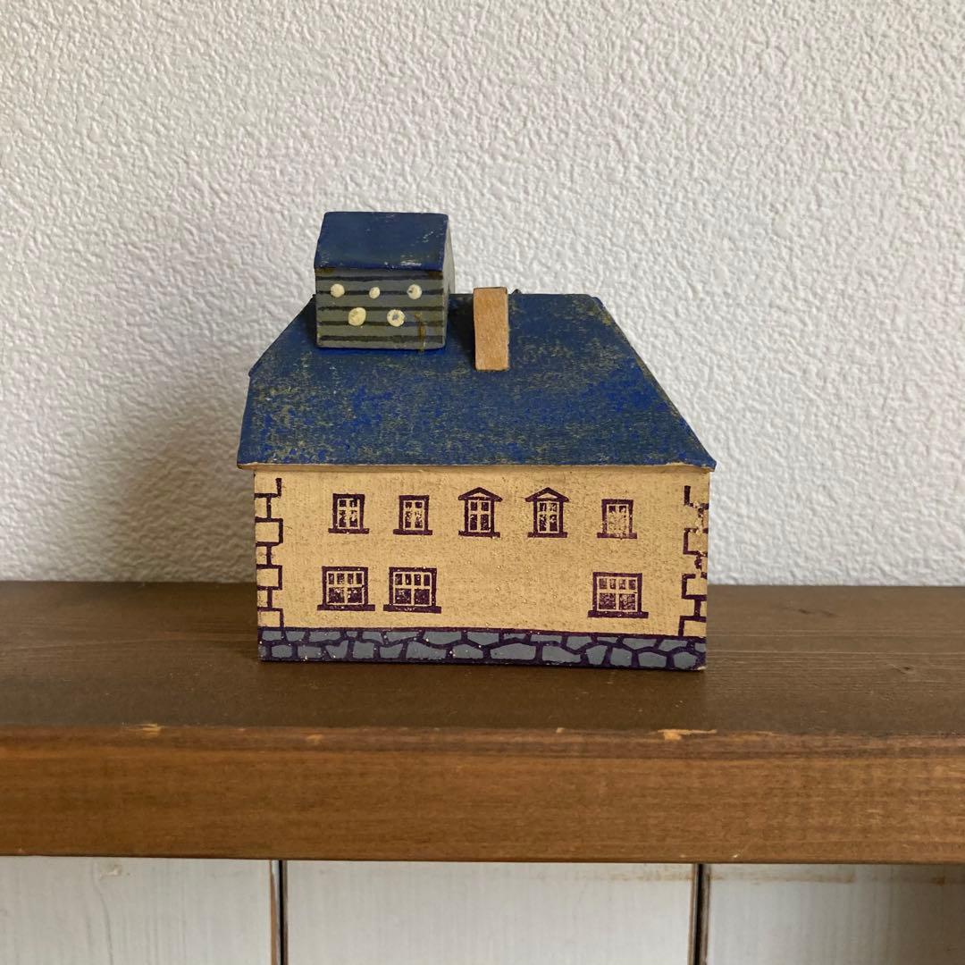 WF-35 ドイツアンティークミニチュア小さな小さな木製馬車＆素敵な建物