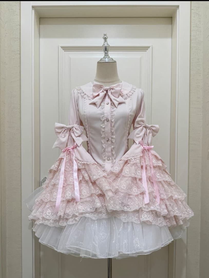 丸襟姫袖ブラウス ピンクM ロリータ 華ロリ - メルカリ