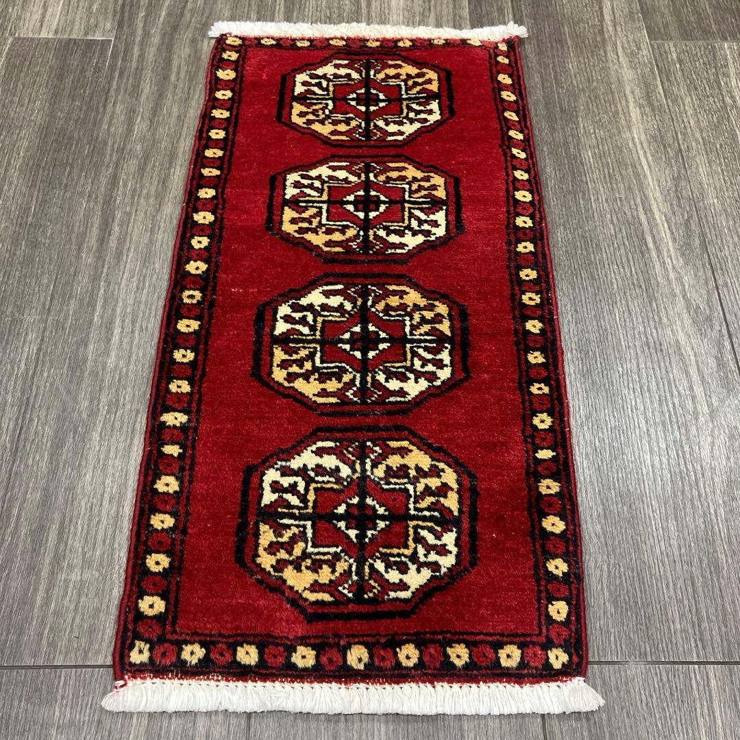 31cmx61ミニラグあがりかまちラグ　ヴィンテージ ラグパキスタン手織り絨毯 新品 和柄 厚みのある高級カーペット パキスタン手織り絨毯 アクセント