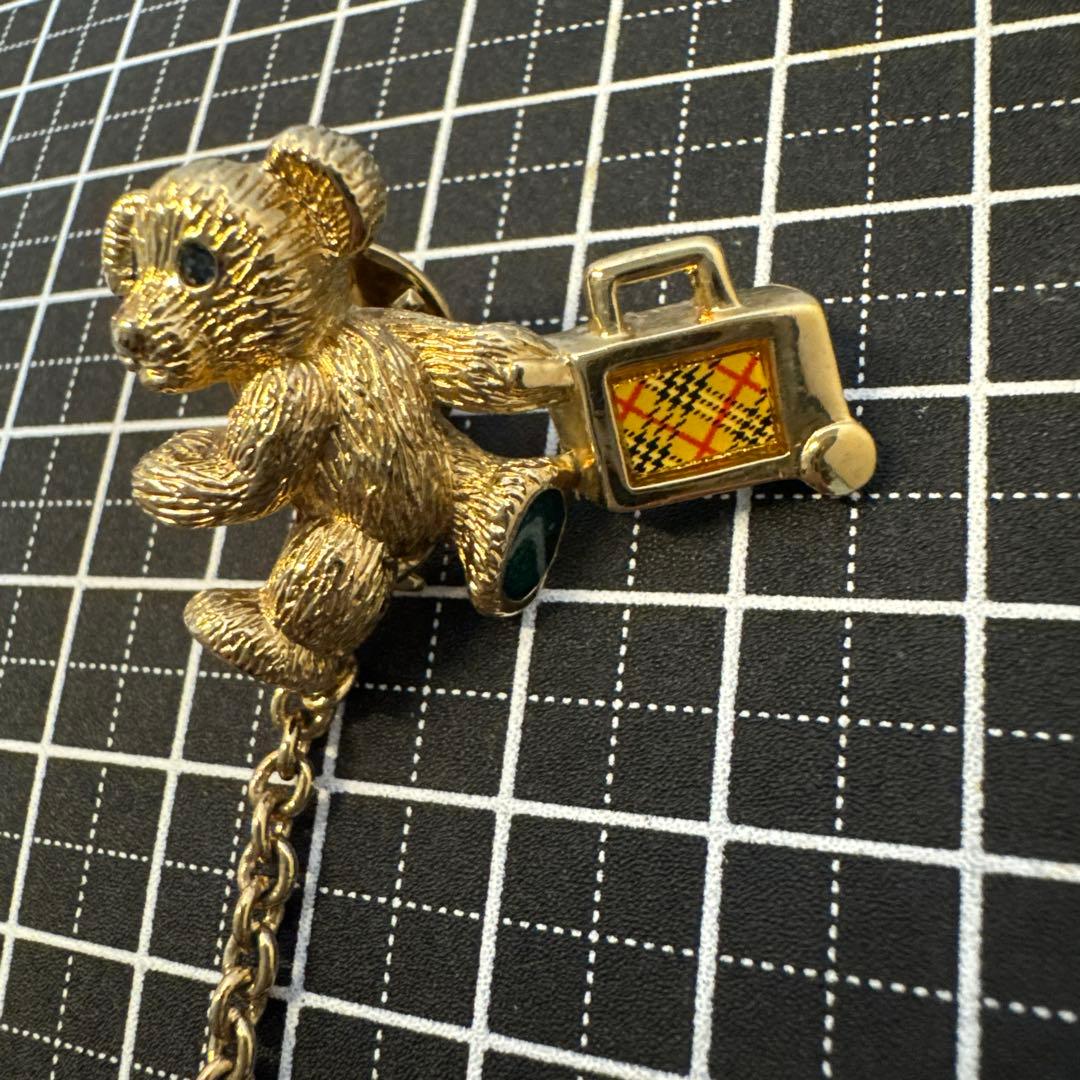 Vintage Burberry クマと飛行機 ピンブローチ'123