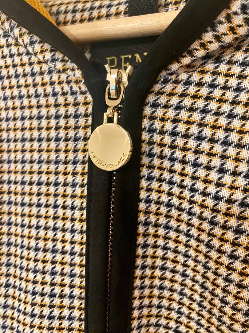 penny black ペニーブラック フーデットコート ポンチョ 千鳥格子