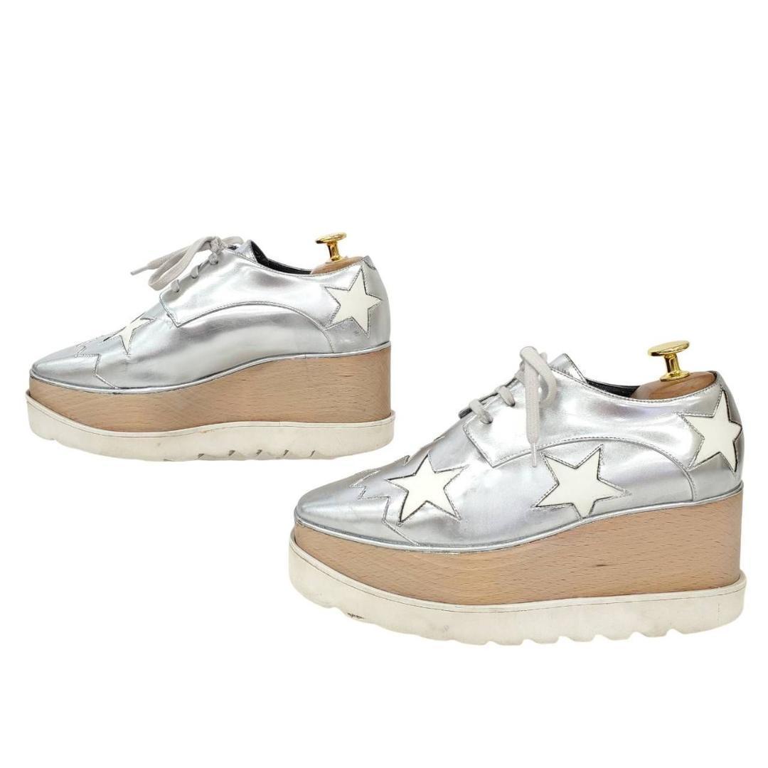 ステラマッカートニー エリス 厚底 シルバー スター レースアップ EU36