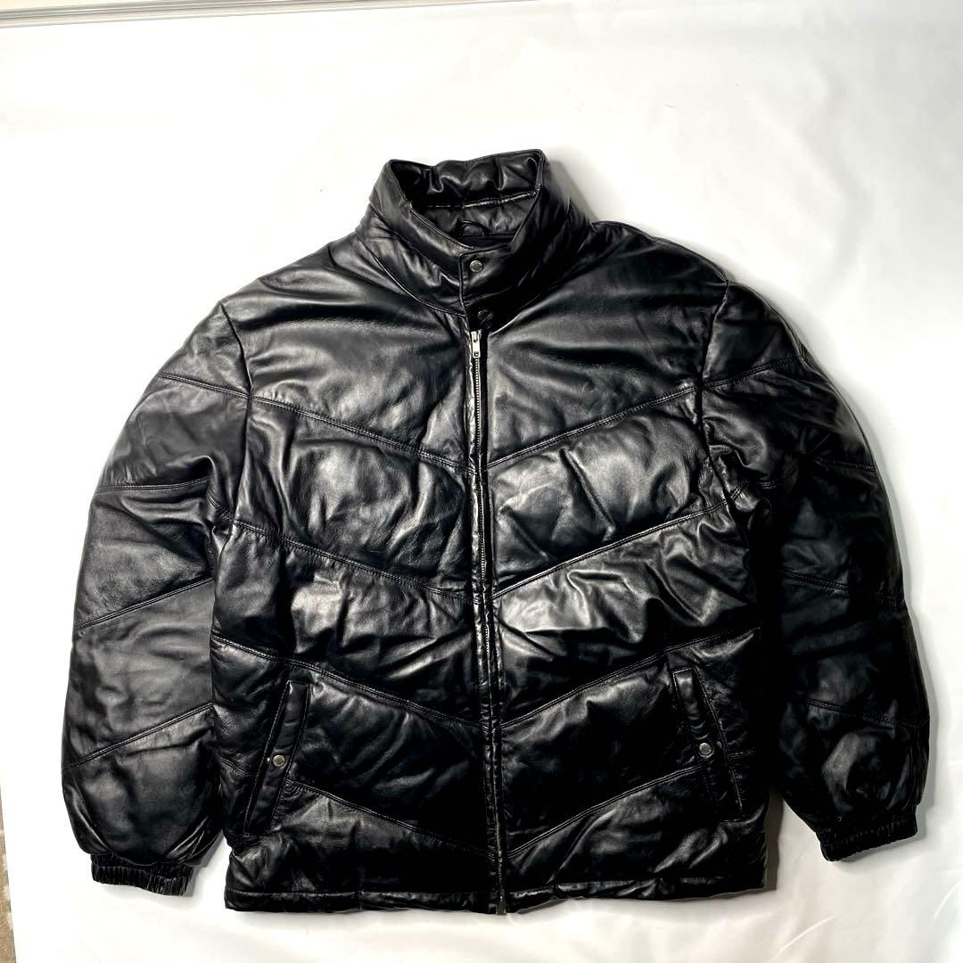 Licoriceリコリス レザーダウンジャケット 最高級羊革 黒 希少Lサイズ