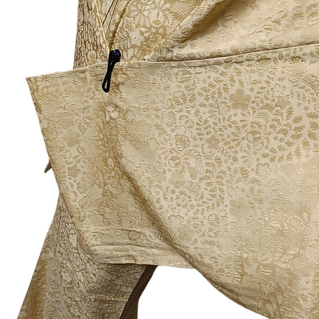 み*3様 ☆18 えっと 色無地 花地紋 山吹色 ふくよかさん トールサイズ