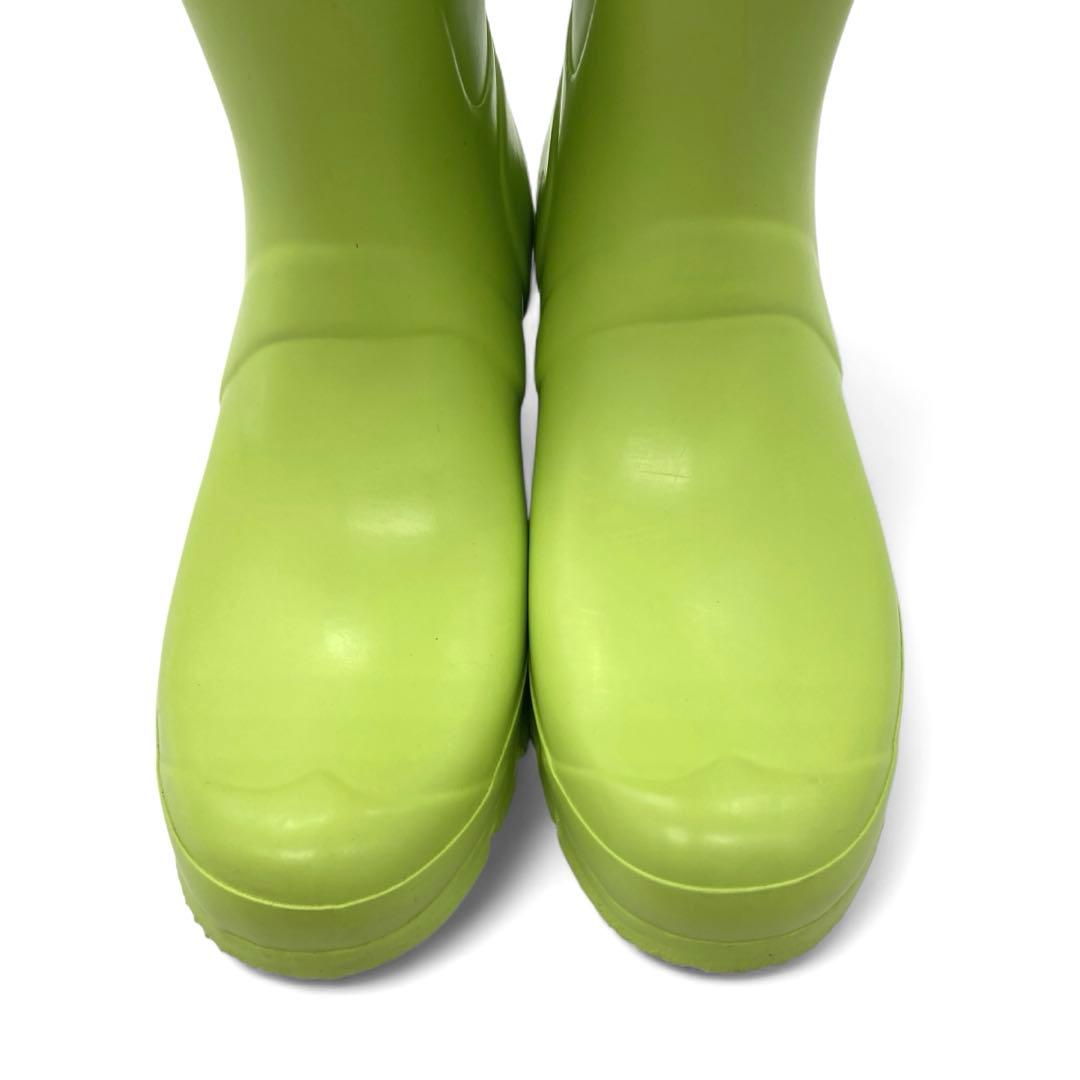 未使用級 ハンター レインブーツ ライムグリーン UK7 25.5cm