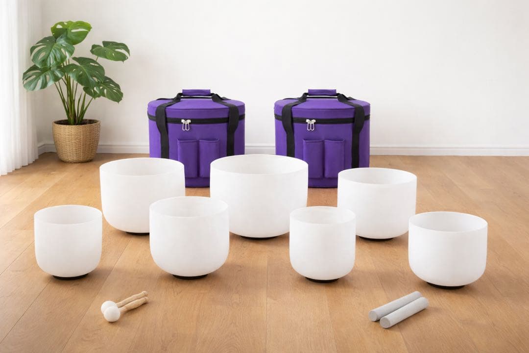 クリスタルボウルセット 7個 紫色収納ケース付き - メルカリ