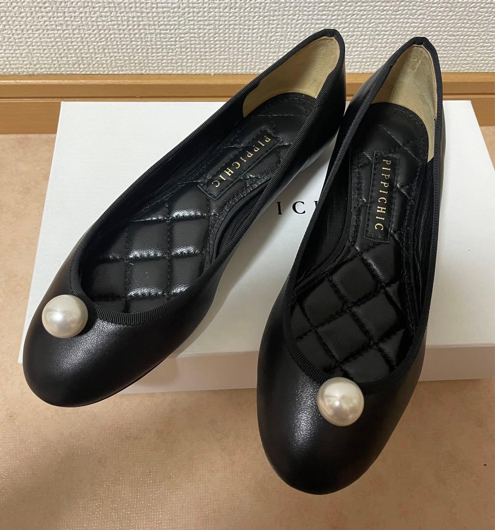 【新品未使用】pippichic ブラック　パールフラットシューズ　36 PIPPICHIC / パールフラットシューズ｜ESTNATION ONLINE STORE