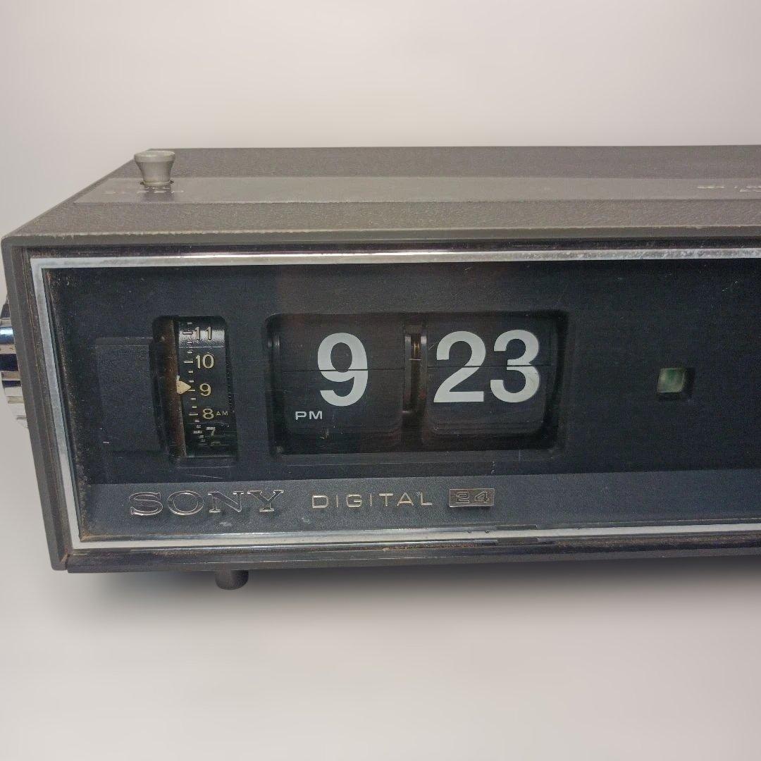 激レア 廃盤品 昭和レトロ SONYパタパタ時計 ラジオ付 動作品