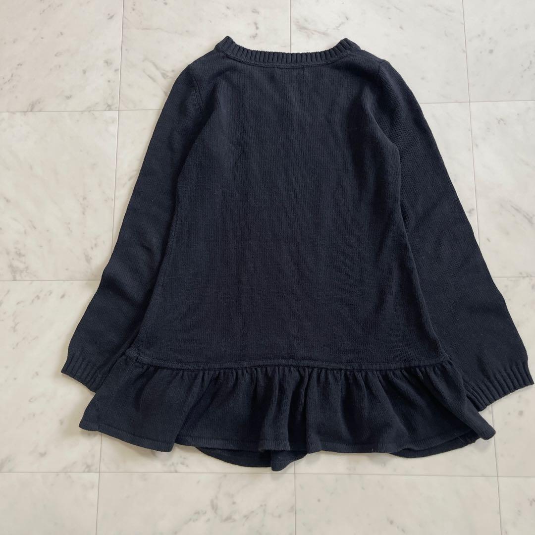 美品☆BURBERRY BLUE LABEL ケーブルニットフリルワンピース 黒