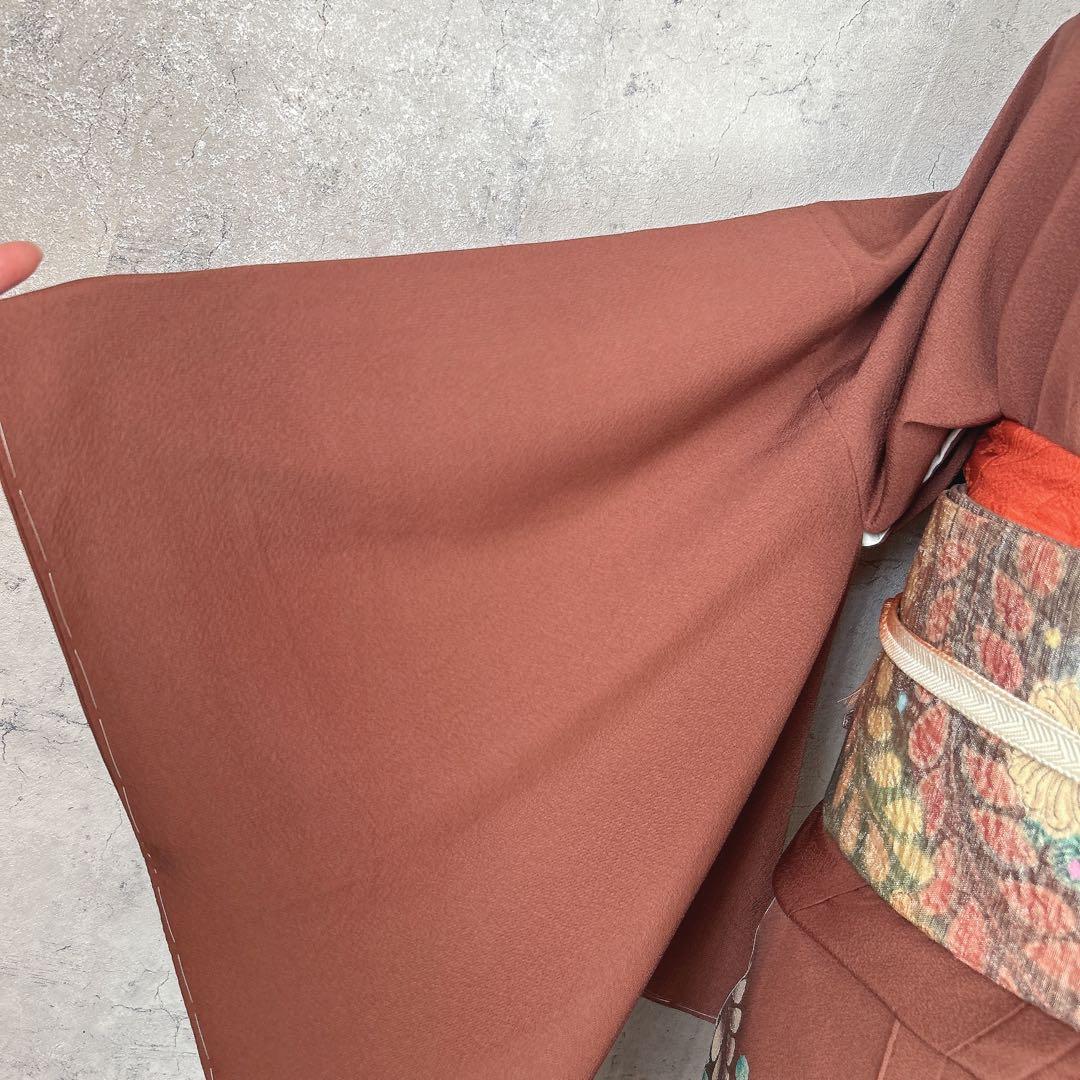 訪問着フルセット 辻が花 ヤマト謹製 着物 正絹 茶色 裄丈68cm 着物