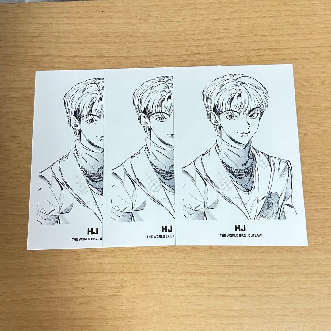 ateez ホンジュン イラスト ポストカード - メルカリ