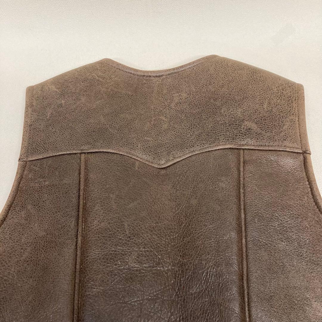 マツ様専用】☆Schott ムートンベスト/レザーベスト M羊革/本革 USA