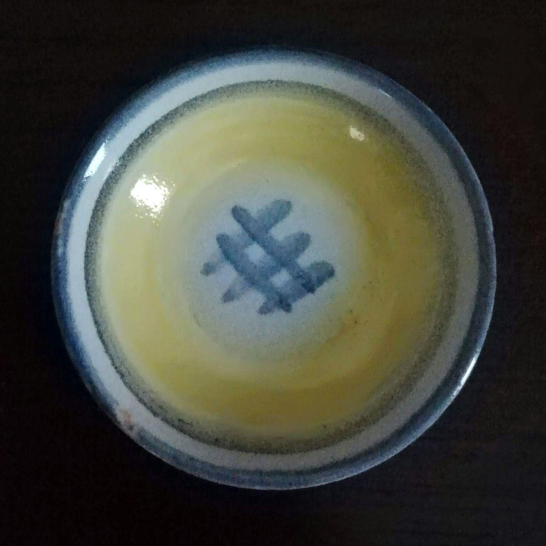 超レア 逸品 マジョリカ古窯 色絵輪線紋小皿 10客 明治期 時代箱付き