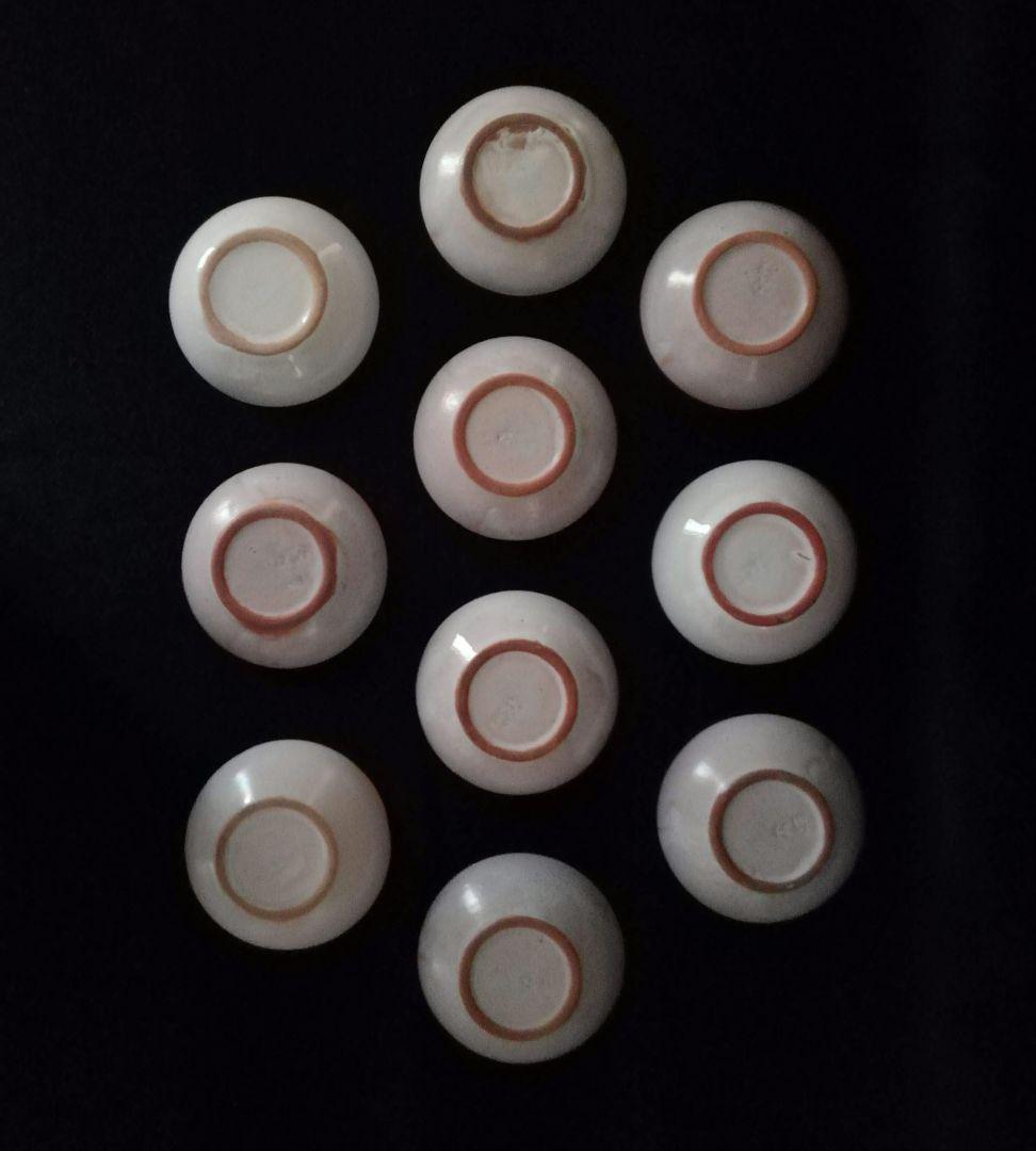 超レア 逸品 マジョリカ古窯 色絵輪線紋小皿 10客 明治期 時代箱付き