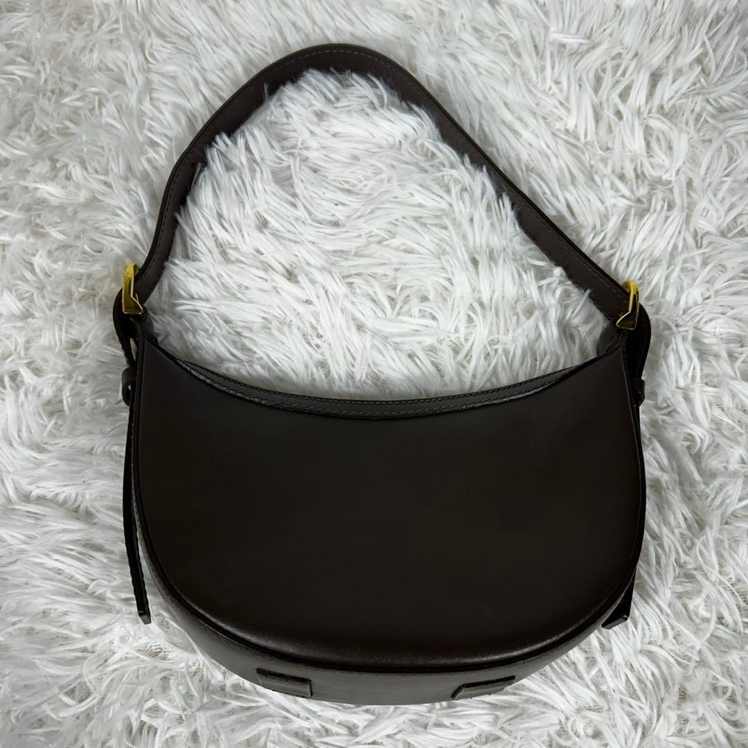 極美品✨クリスチャンヴィラ ラウンドショルダーバッグ ハーフムーン