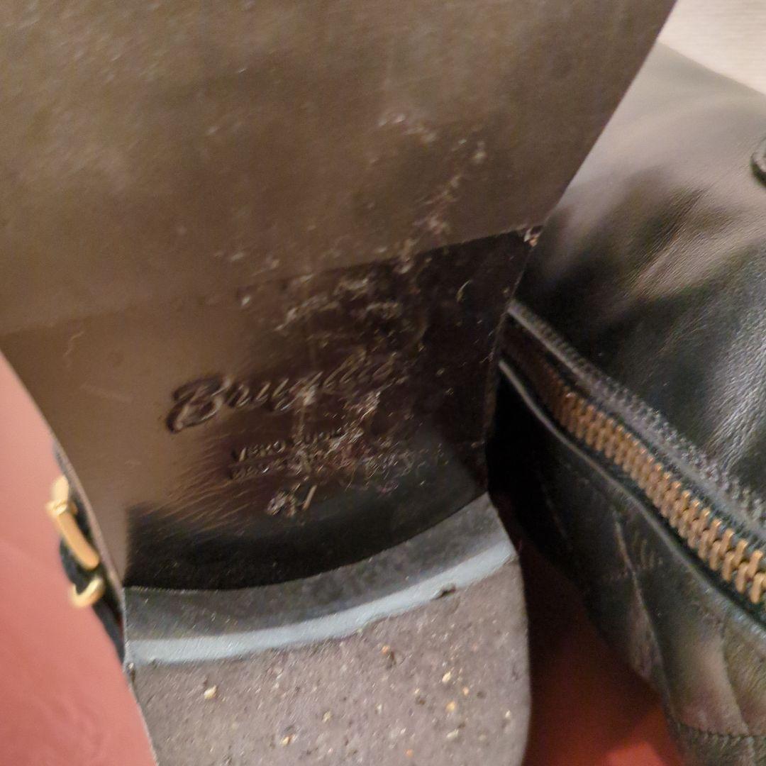 carnet ブラックレザーキルティングロングブーツ 37/24cm