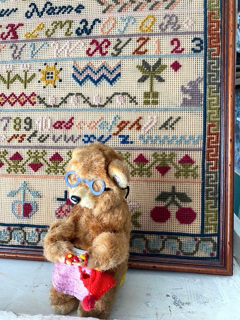 アンティーク ビンテージベア ゼンマイ仕掛け 編み物ベア max carl