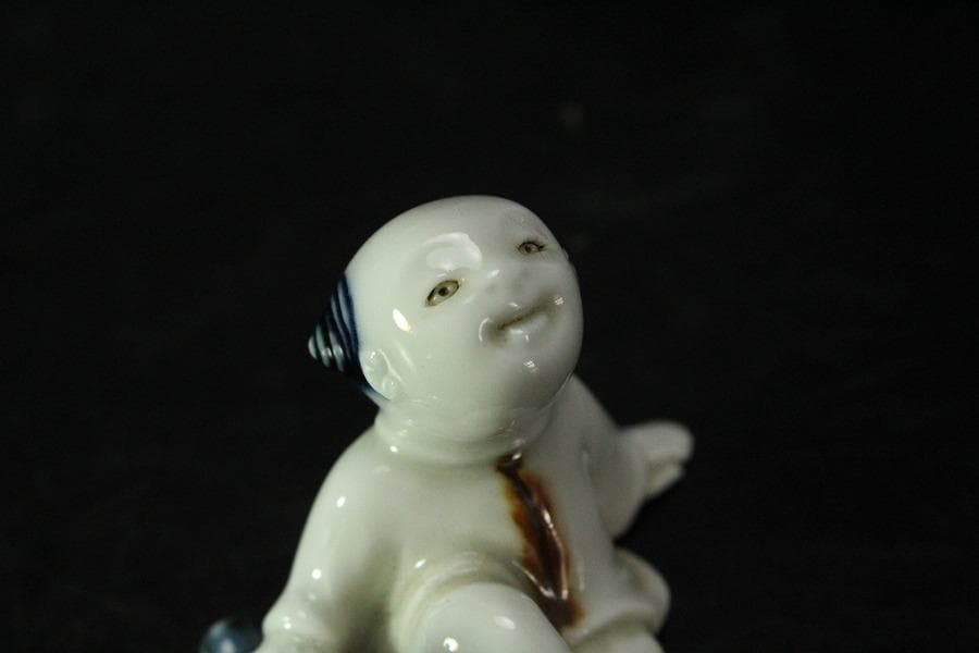 古平戸 唐子 筆架 文房具 時代物(K-YC455)