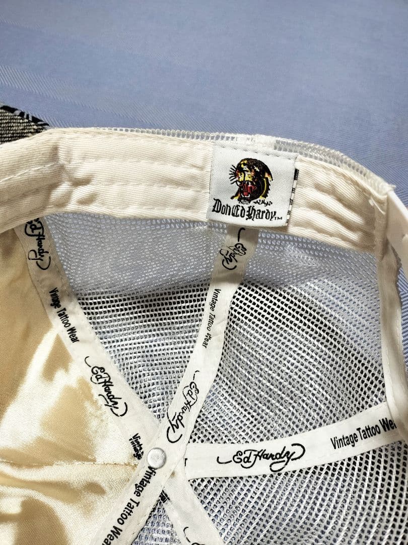 試着程度 Ed Hardy エド・ハーディー スカル刺繍キャップ ライン