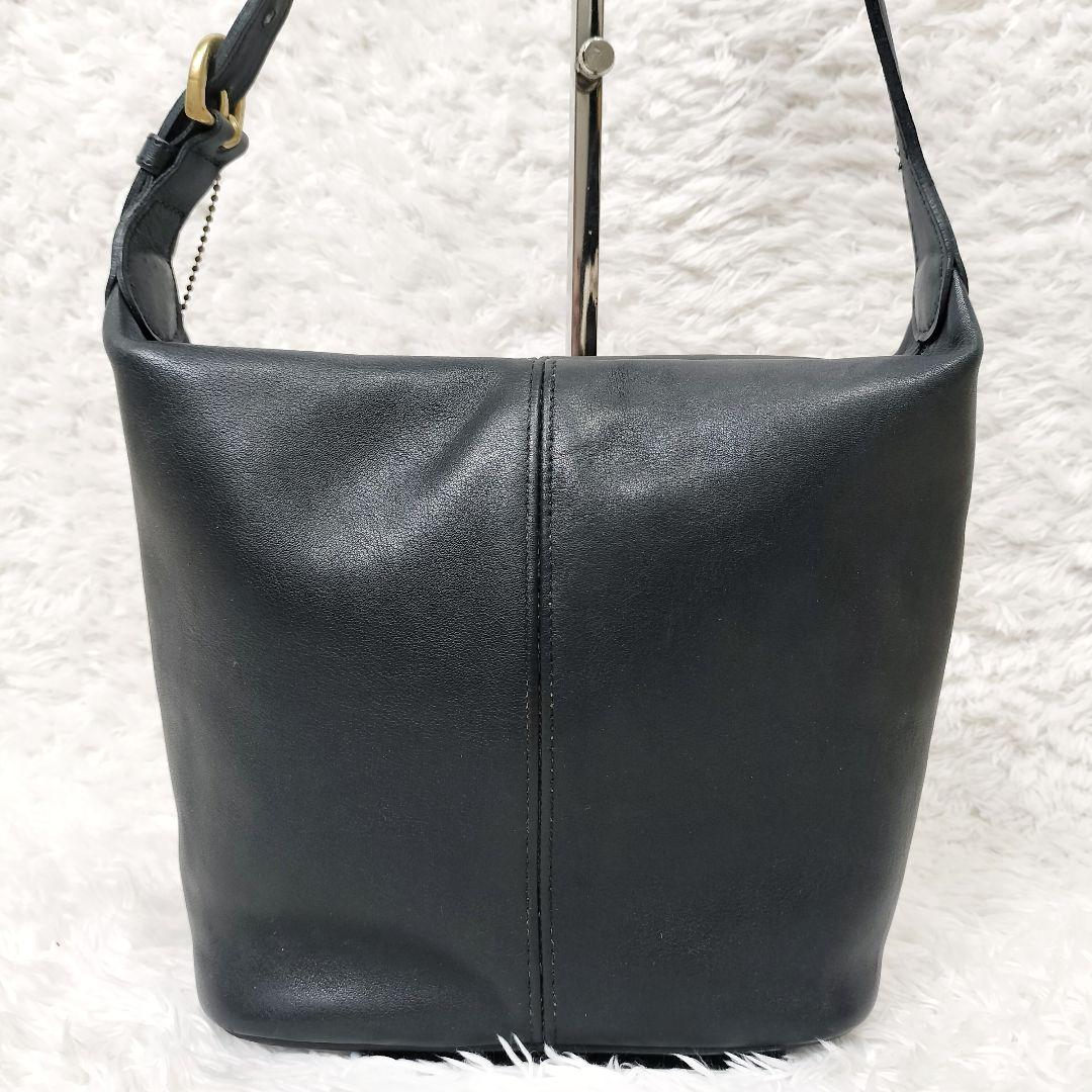 COACH コーチ バケツ型 ファスナー オールレザーショルダーバッグ