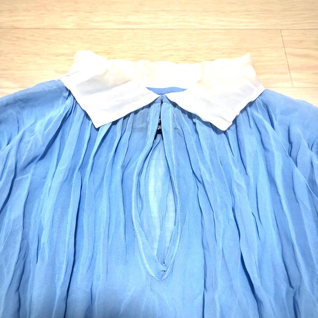 トリココムデギャルソン プリーツ加工ワンピース シフォンジョーゼット