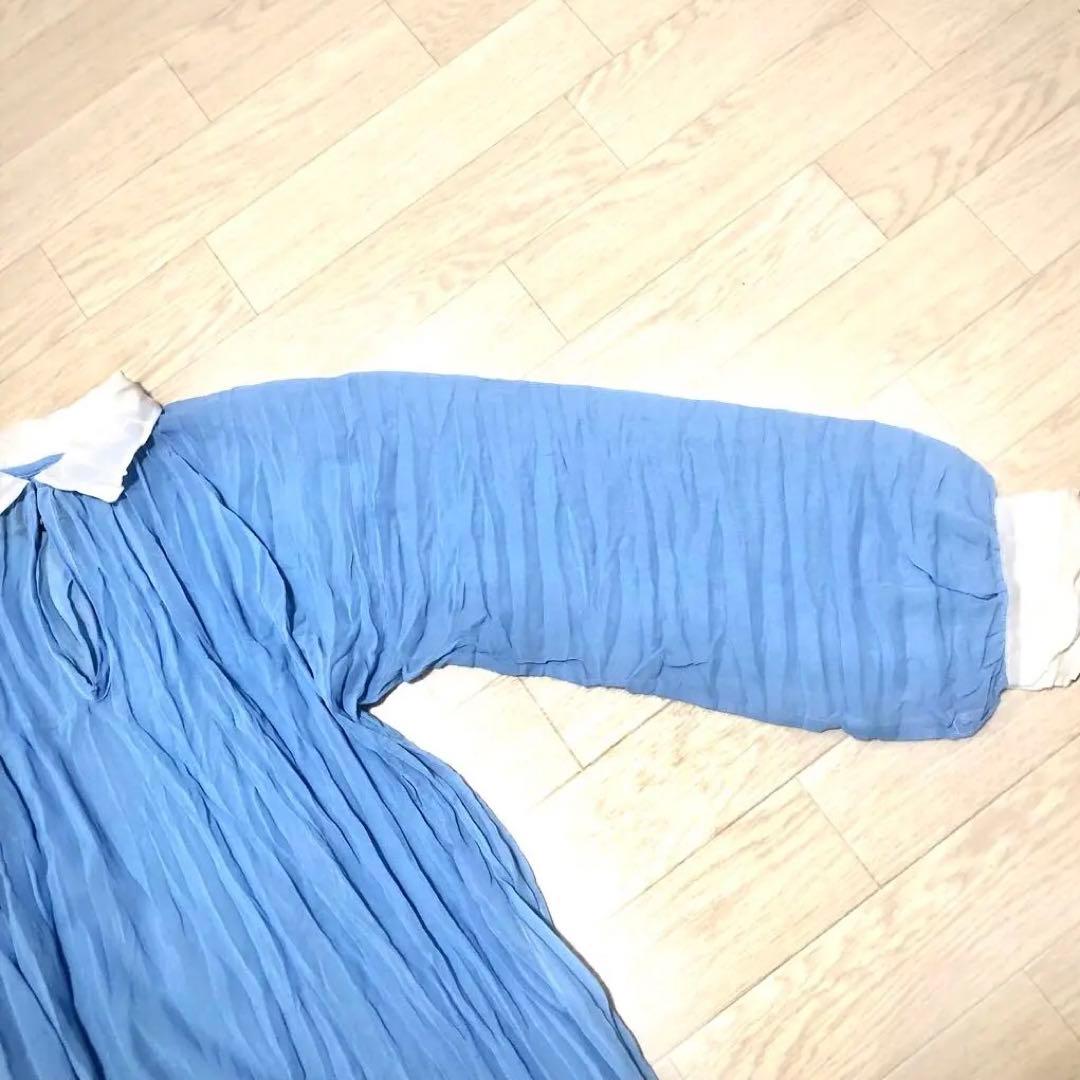 トリココムデギャルソン プリーツ加工ワンピース シフォンジョーゼット