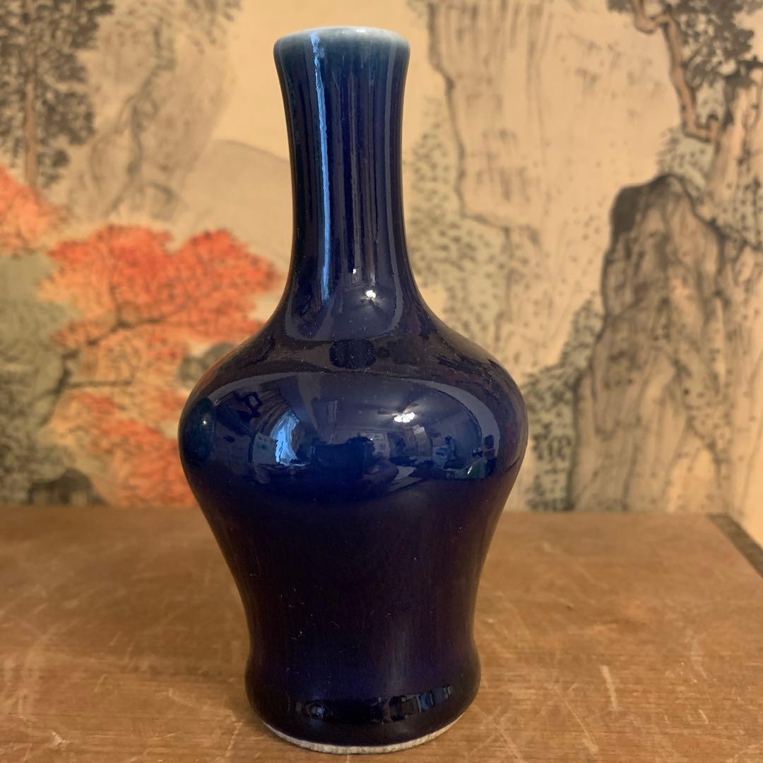 中国美術 祭蓝釉 清康熙　慎德堂博古製　観音瓶 中国骨董品：大清康熙年製の陶磁器の買取と鑑定・査定、オークション