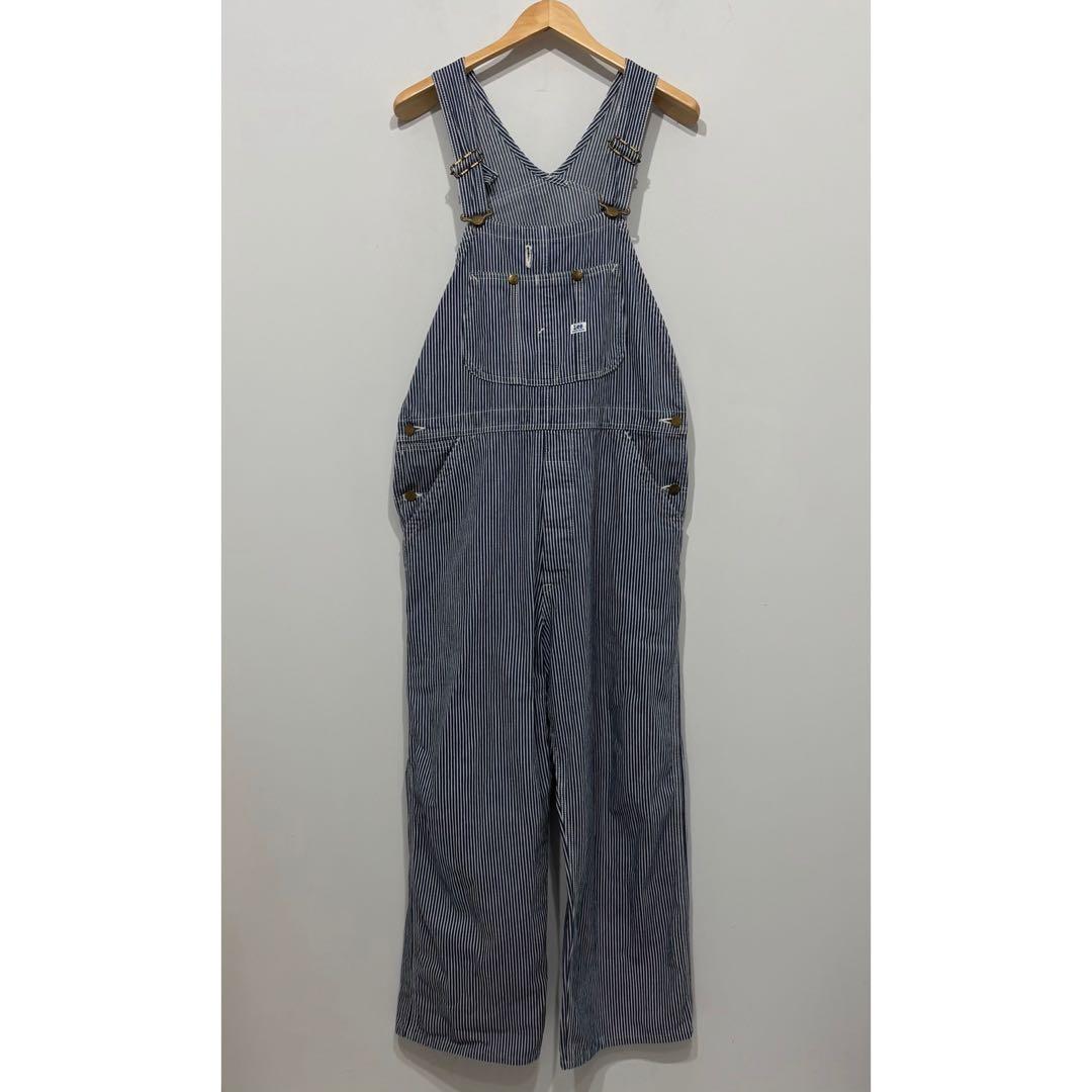 美品 リー インディゴ ヒッコリー ストライプ 柄 デニム オーバーオール 20%OFFセール】 オーバーオール メンズ レディース デニム ジーンズ