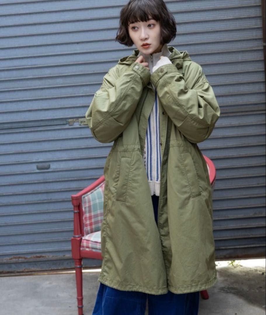 ニコアンド ライナーセットスタンドコート モッズコート カーキ M