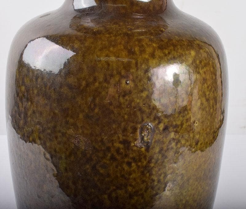 中国 雍正年製款 茶葉末釉 窯変瓶 唐木台・時代箱付 G R4191B - メルカリ