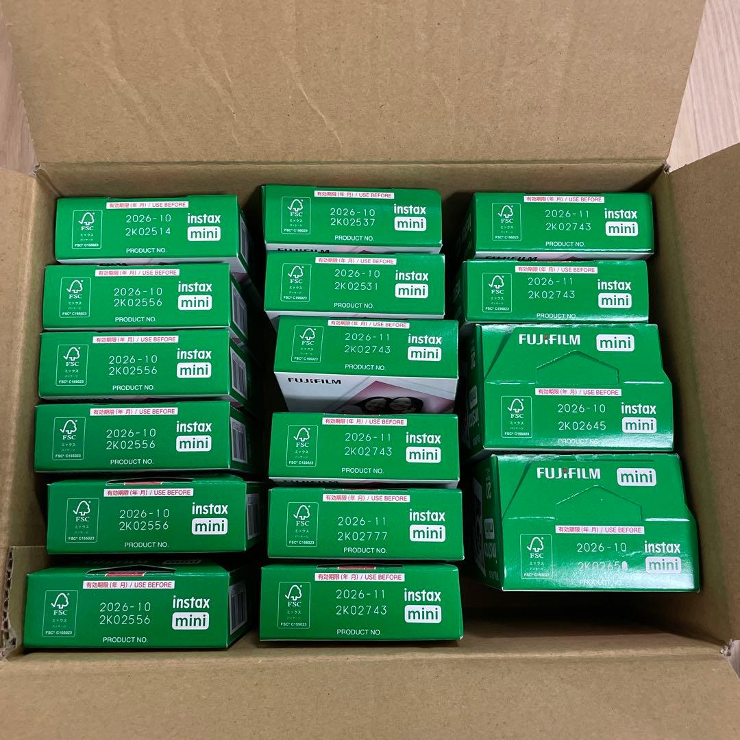 チェキフィルム10枚入り✖️14箱　チェキフィルム20枚入り✖️２箱 instax mini チェキ フィルム チェキ用フィルム 20枚入 JP 2 フジ