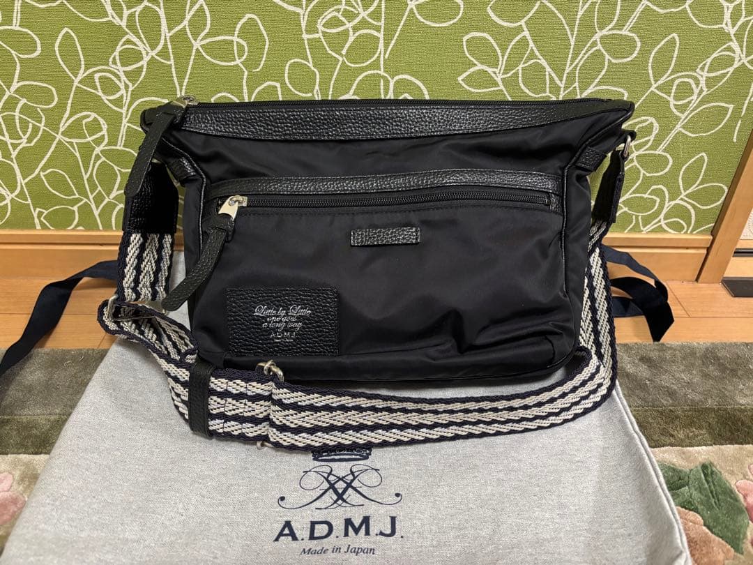 ADMJ デイビス ボディバッグ ブラック 楽天市場】ADMJ ザ・デービス/ナイロン&牛革 クロスボディバッグ(ad194