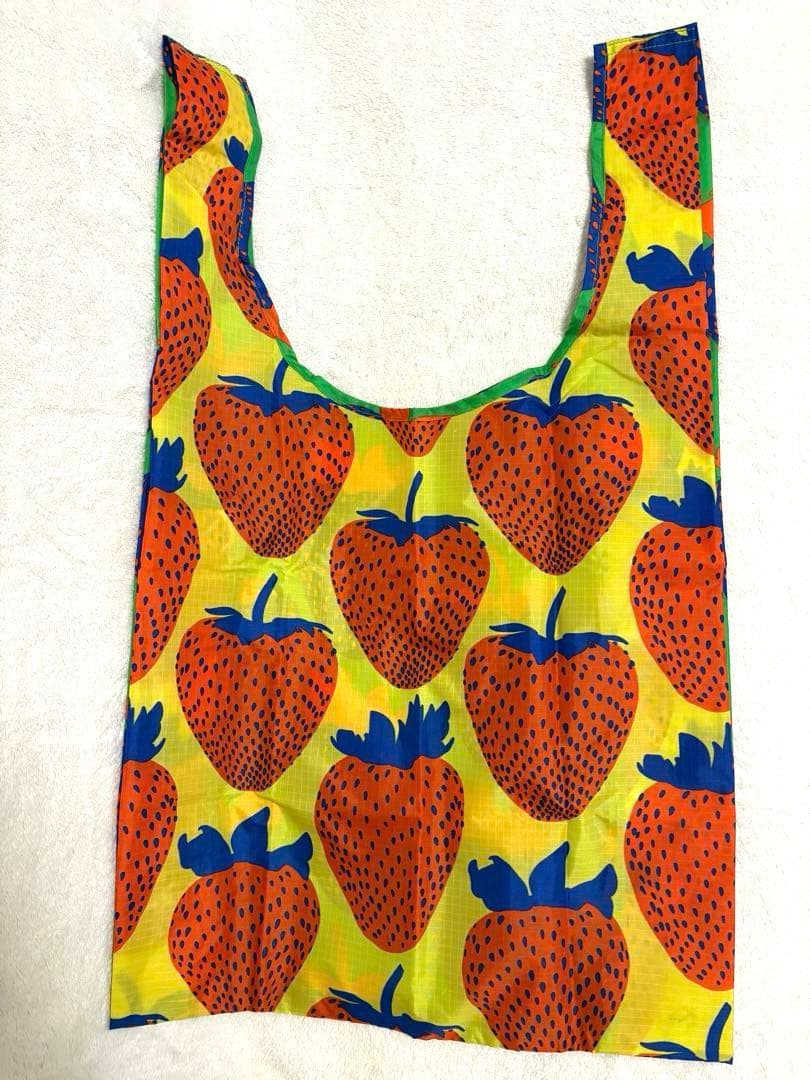 BAGGU エレクトリックストロベリー リバースフラワー 巾着付 エコ