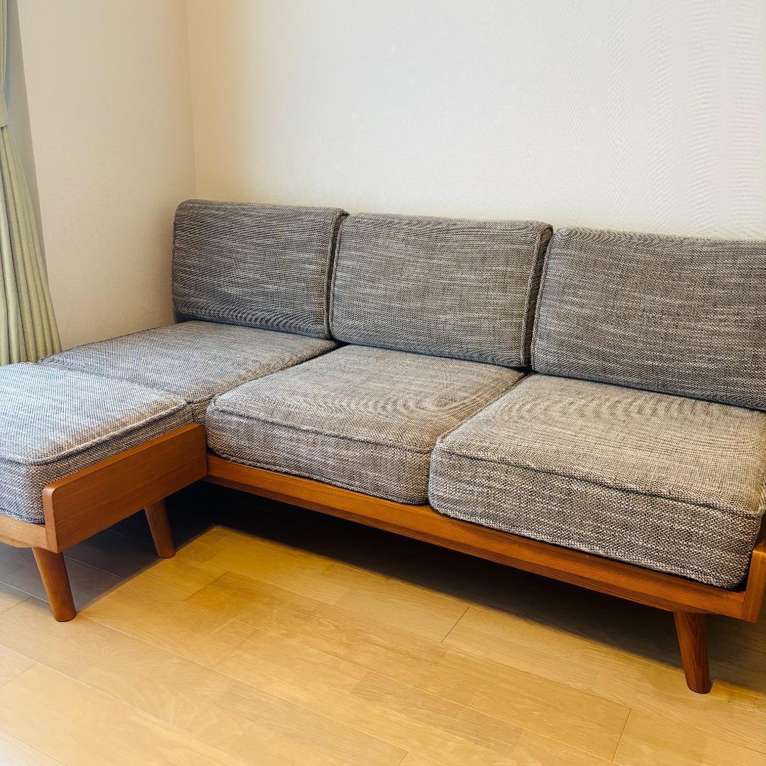 オク【美品】unico オットマンのみ ウッドフレーム ALBERO 公式 6/28 値下げ️unico ウニコ️オットマン️スツール️ALBERO