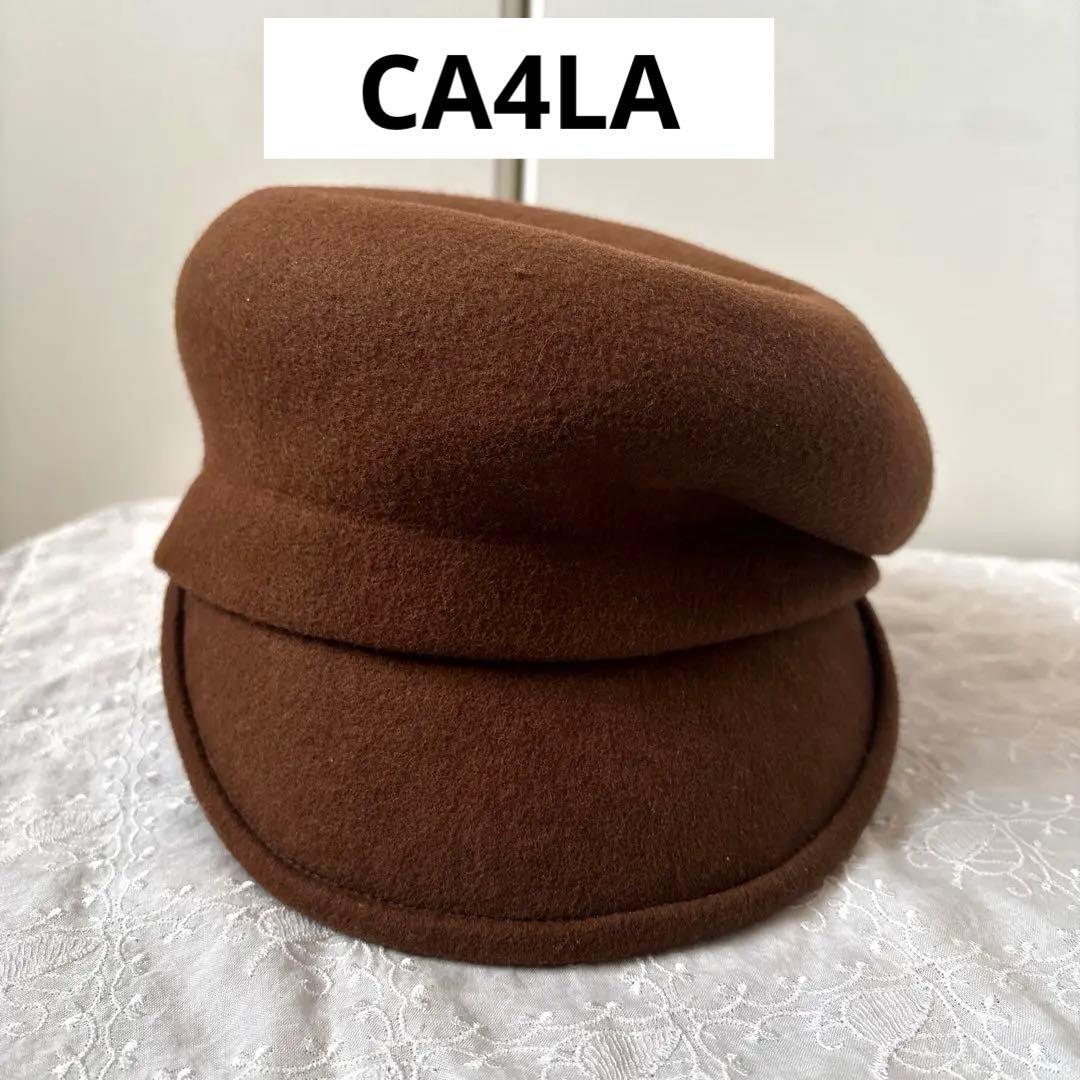 CA4LA】カシラ ウール 毛100% レディース キャスケット ブラウン系