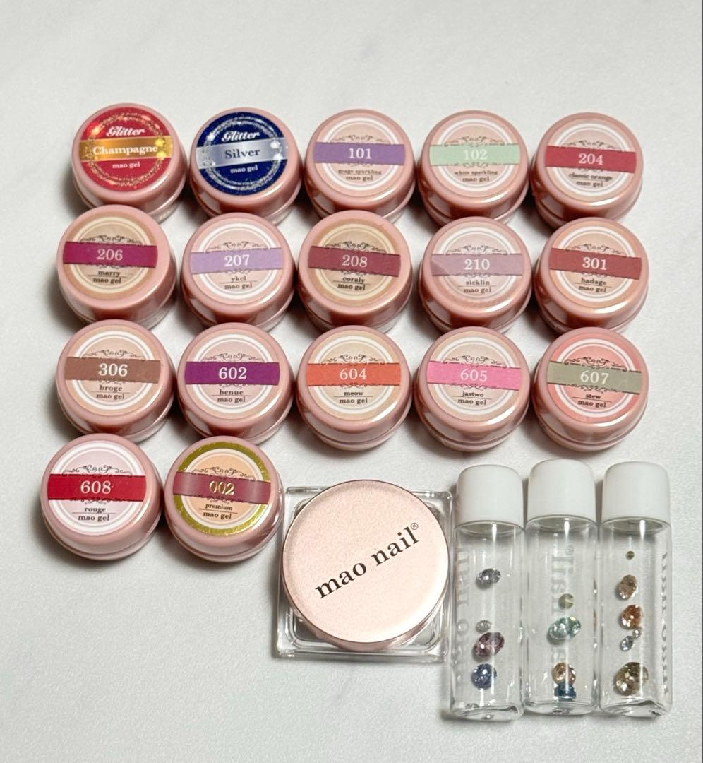 値下げ＊mao gelマオジェル17色＋マオラメ・マオボールセット※バラ売り不可 ナチュラルなのに、盛れる。mao gel、2026年春新色「Sakura Collection