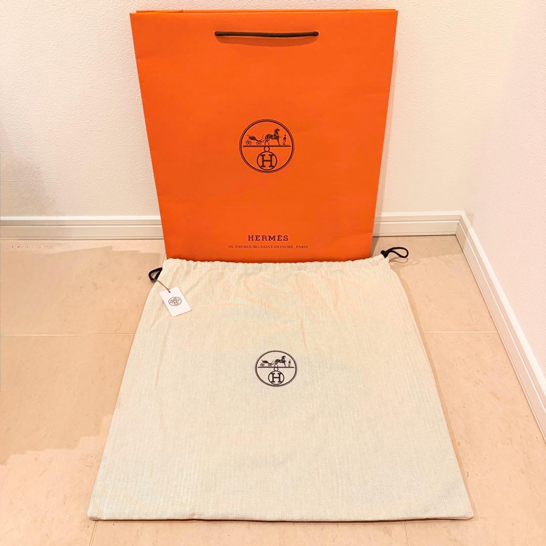 HERMES エルメス バッグ 保存袋 布袋 ショッパー へリボーン柄 特大 HERMES エルメス バッグ 保存袋 布袋 ショッパー へリボーン柄 特大