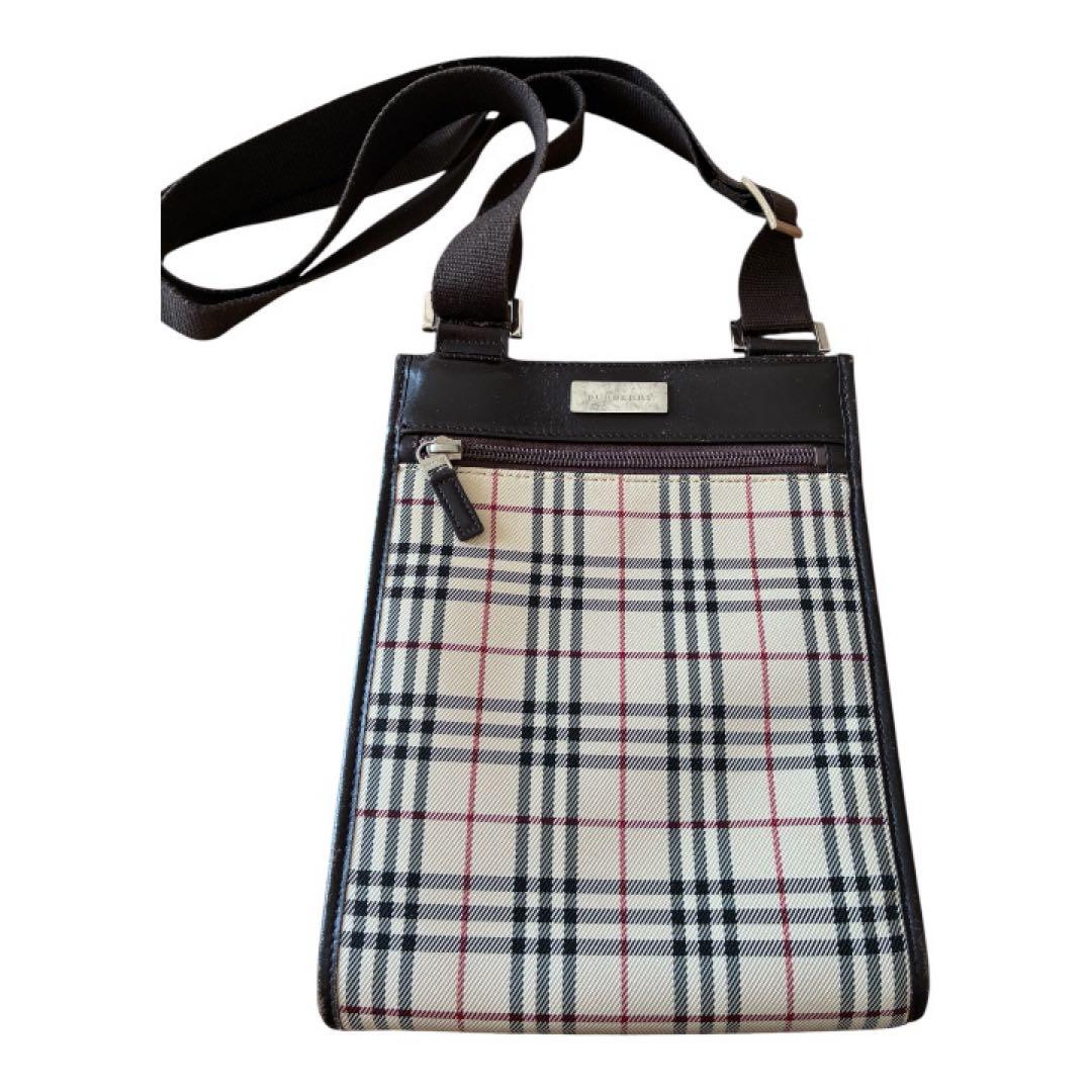 BURBERRY ノバチェック ショルダーバッグ サコッシュ シルバープレート