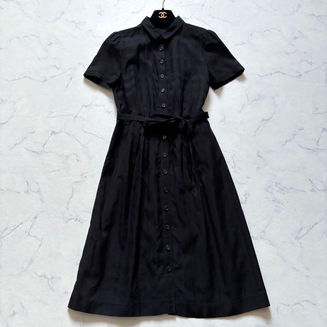 極美品 BURBERRY LONDON シャツワンピース シャドーチェック 黒 - メルカリ