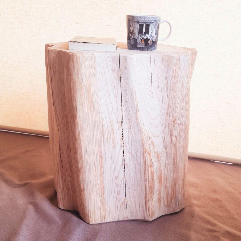 天然アロマ 根元末広がり 切株スツール・テーブル・無垢無塗装