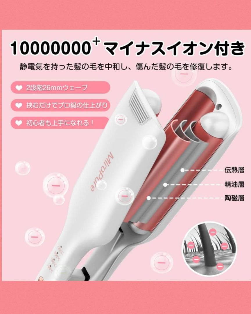 カ ルアイロン 千万級マイナスイオン 吹出機能付き プ機能付き 音声