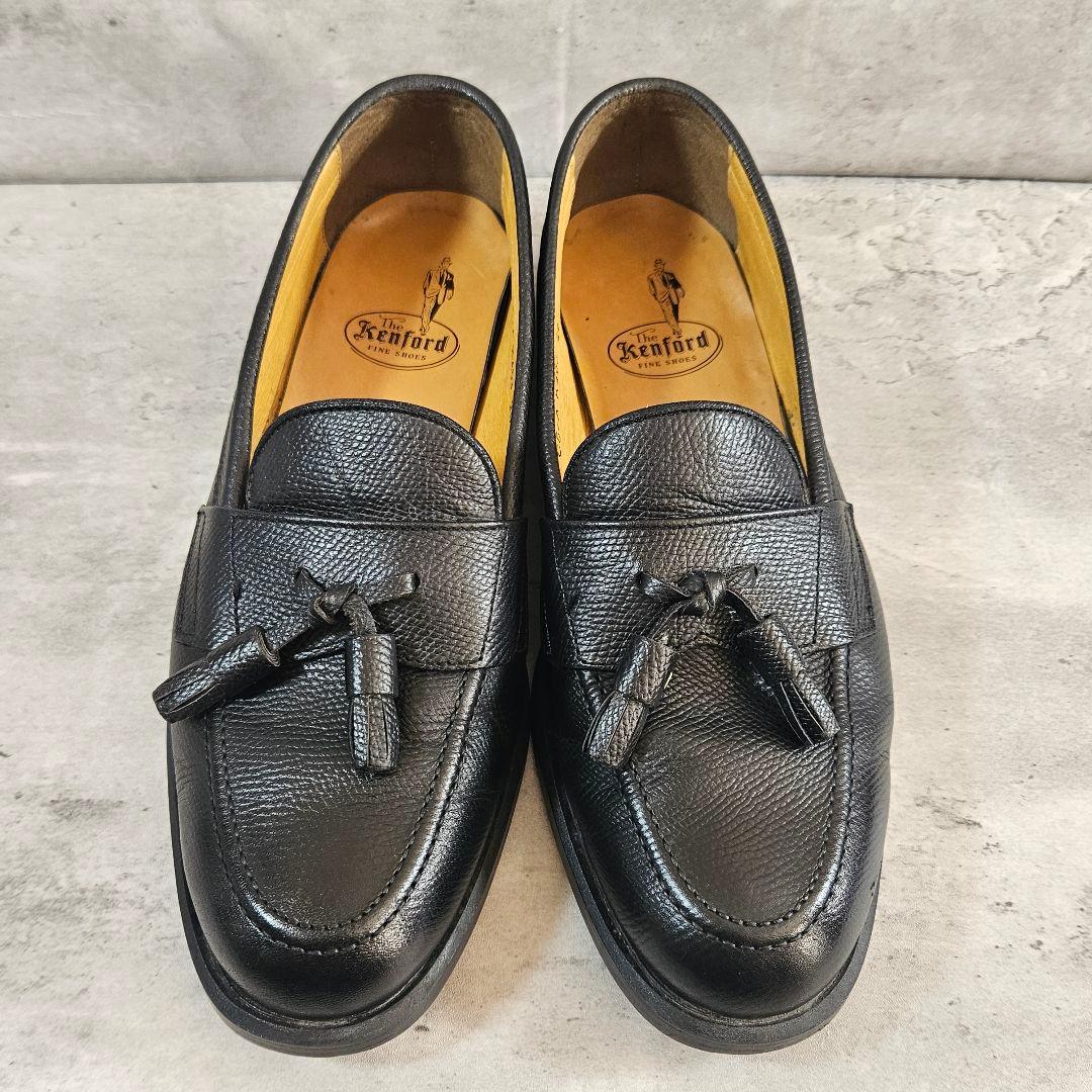 ケンフォード タッセルローファー 25.5cm 黒 シボ本革 定番人気