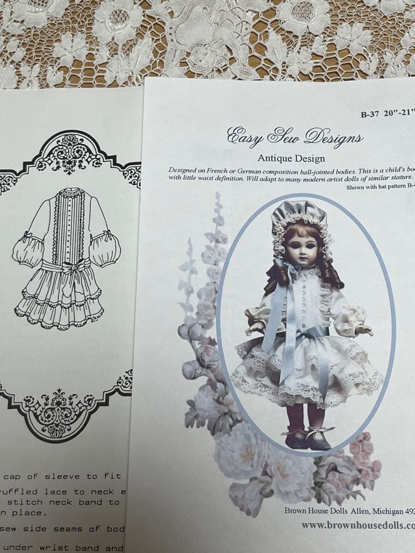 ビスクドール ドレスの型紙 身長50cm〜53cm - メルカリ