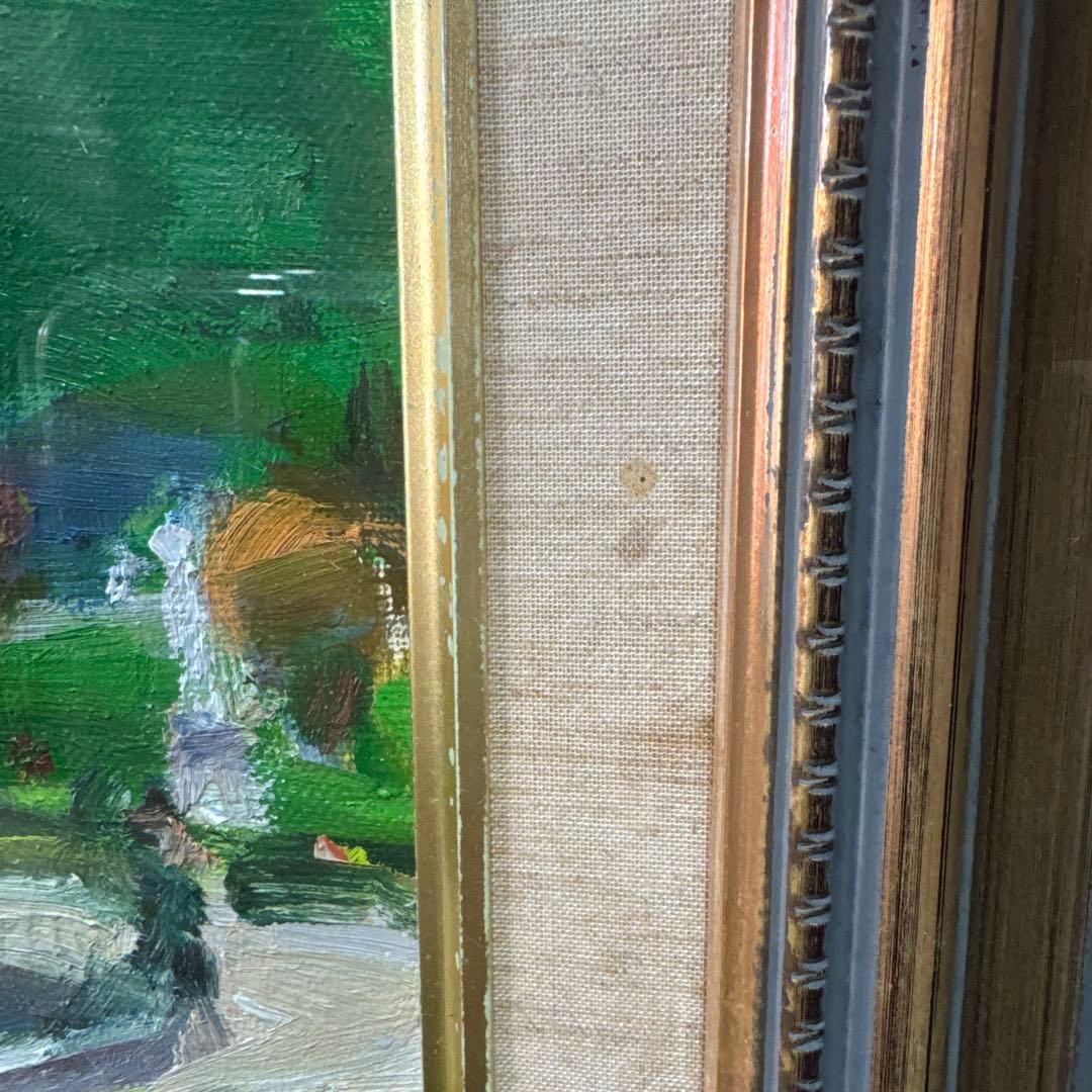 ⚫️E. KANTAL 公園の風景 油彩画 リュクサンブール公園 - メルカリ