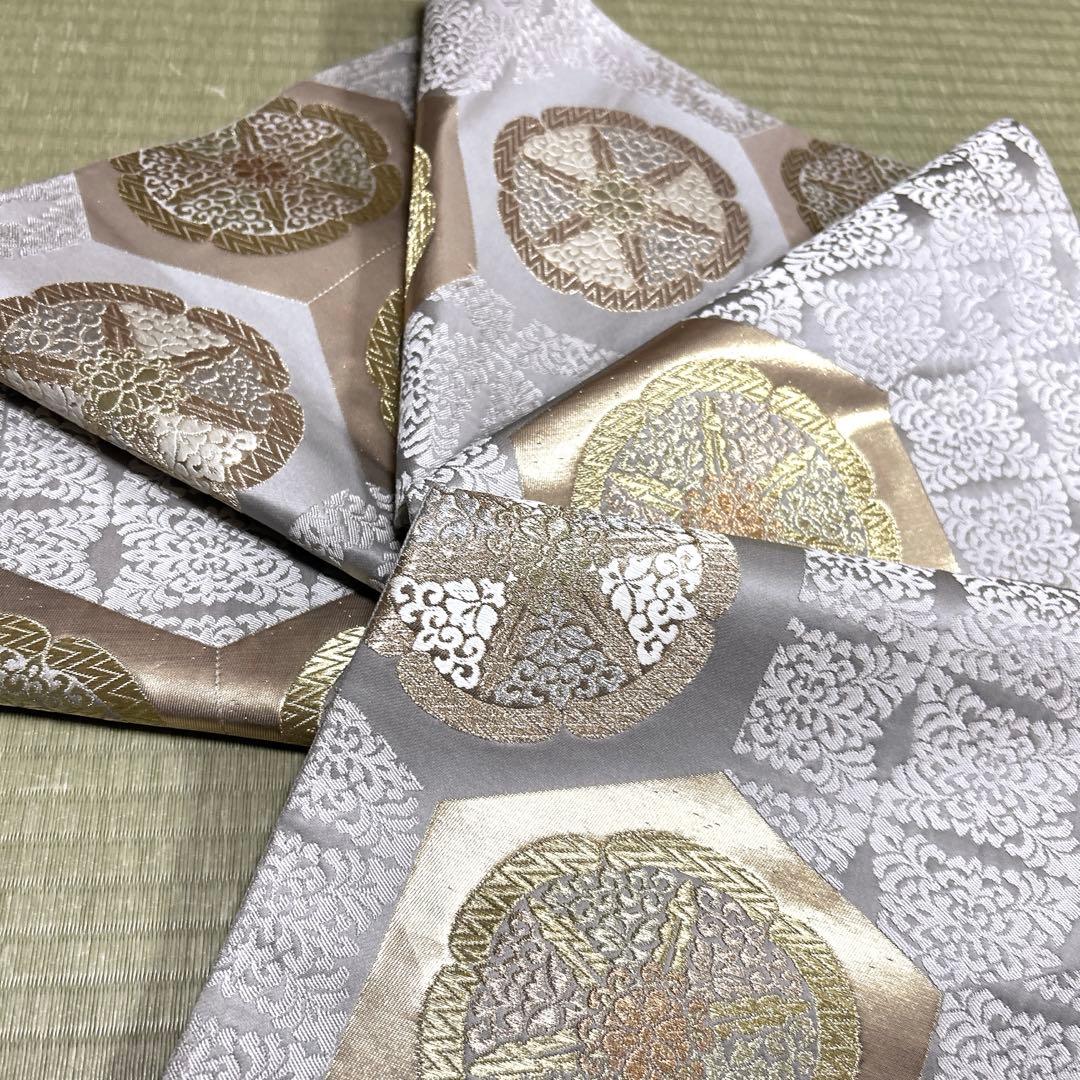 正絹　袋帯《亀甲花紋様》