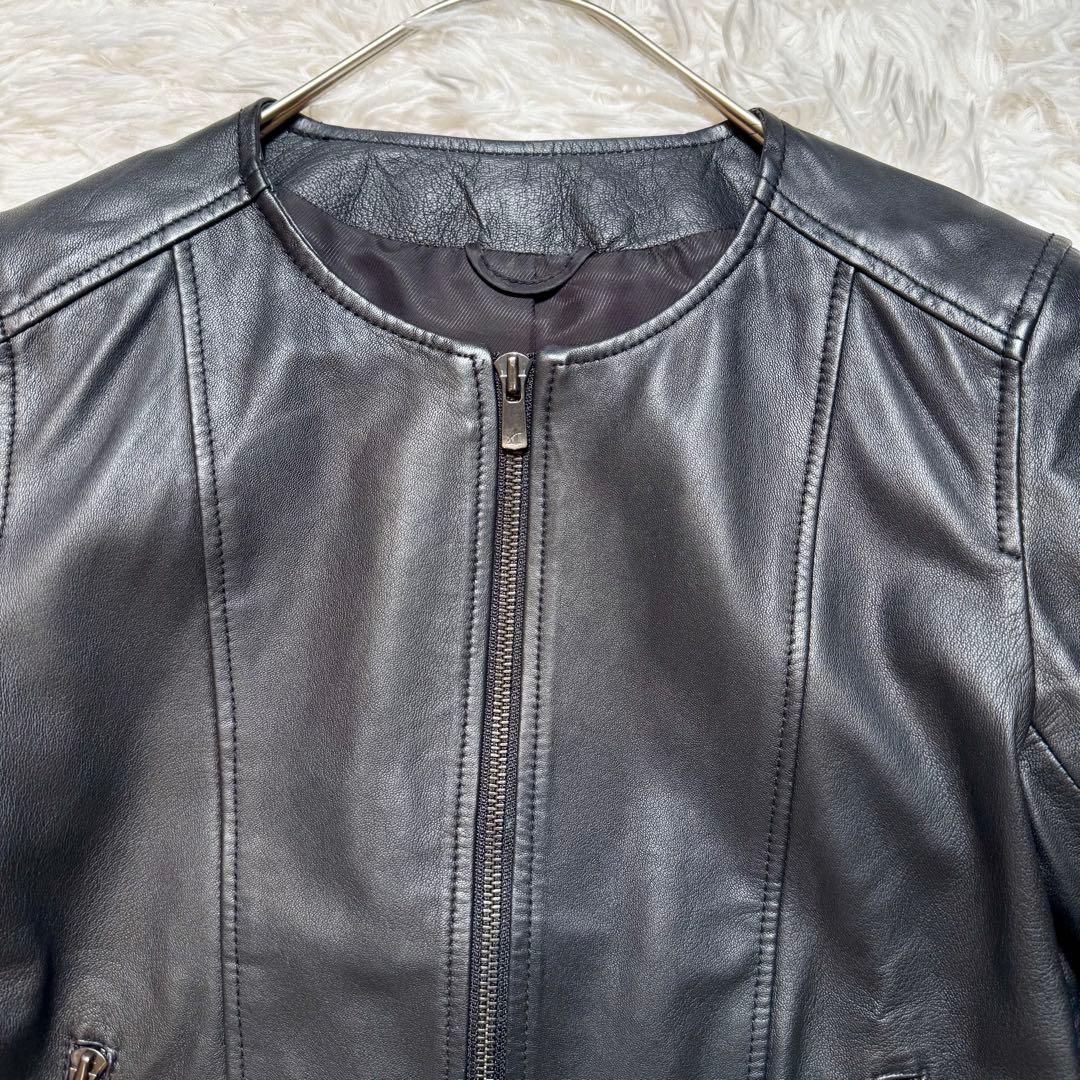 nananabo様未使用級 ANAYI アナイ ラムレザー ノーカラージャケット